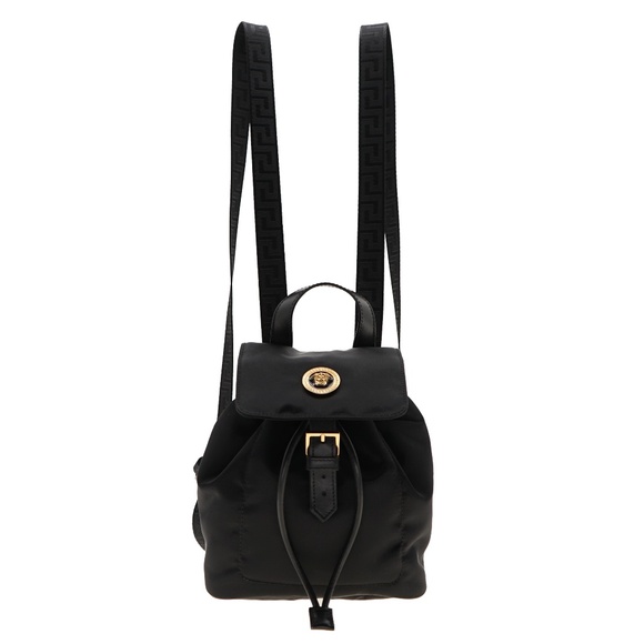 Versace Medusa Mini Backpack Black Nylon New - Picture 1 of 7